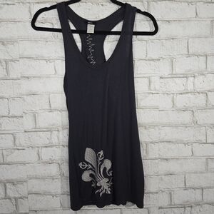 ENTI embroidered gray tank top